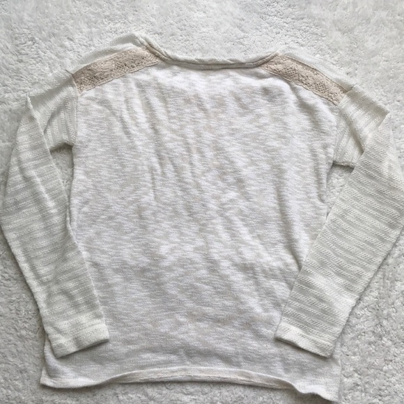 Anthro One September Crochet Lace Front Sweater M - Picture 5 of 9